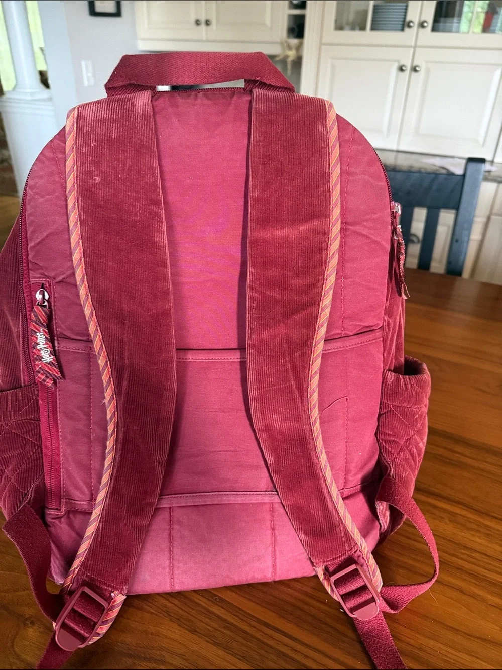 Vera Bradley Quilted Corduroy Backpack in Burgundy with Gryffindor Crest